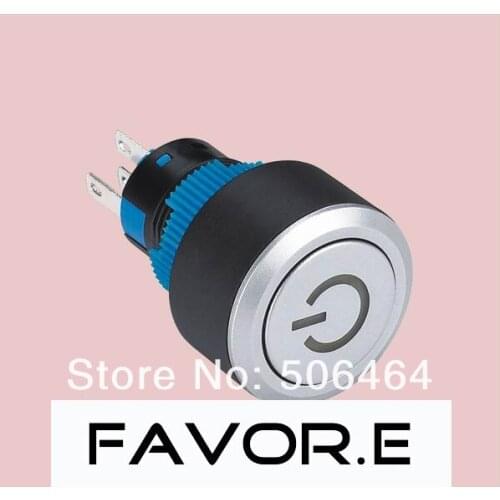 22mm IP65 waterproof power signs illuminated LED 1NO 1NC Momentary Push Button light Switch PIN terminal