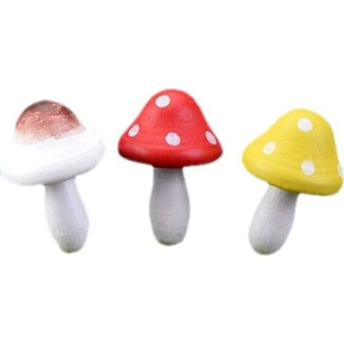 3-Piece Miniature Fairy Garden Mushroom Ornament Dollhouse Plant Pot Figurine DIY Decor Home Decoration