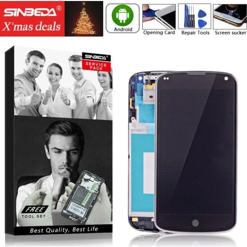 4.7''Original 100% tested Touch Screen with Frame Digitizer For LG Nexus 4 E960 LCD Touch Screen Frame Display Replacement LCD