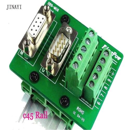 5pcs 9 pin DB9 D-SUB female Male Terminal Breakout PCB Board Adapter Connector with Bracket