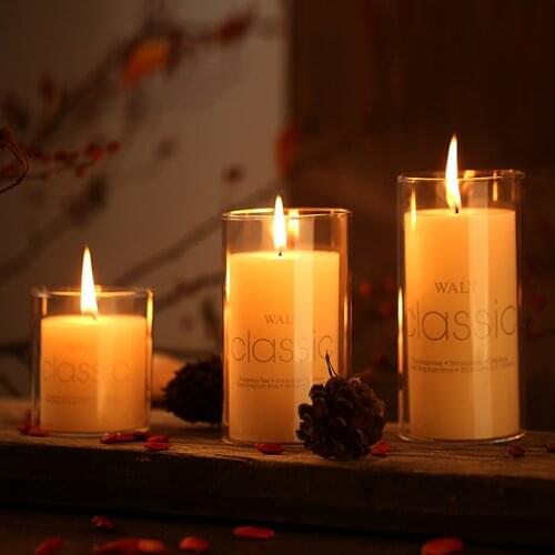 6.5cmGlass Candle Holders Home Decoration Clear Candlestick Heat Resistan Centerpiece Candle Stand Table Wedding Part