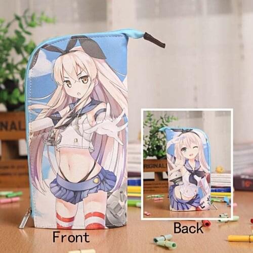 Anime Kantai Collection Shimakaze Waterproof PU Stationery Pouch/Brush Pot/Pen Holder/Pencil Case Bag/Office School Supplies