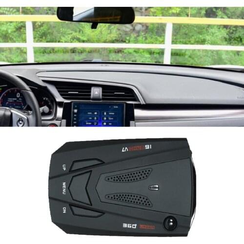 Car Radar Detector 360 Degrees Speed Radar Long Range Voice Alert Laser Radar Detector V7/12V Speed Voice Alarm for Vehicles