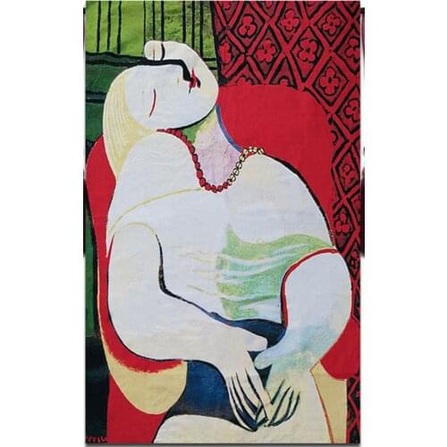 Belgian Jacquard Tapestry Living Room Background Wall House Decoration Artwork European Tapestry Picasso Le Rêve 120*200cm