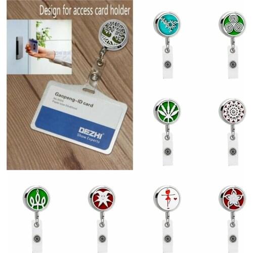 BJ-14 Ballet girl 316L stainless steel Badge Holder Essential Oil Diffuser Locket Name Tag Alligator Clip Holder Free 10pcs pads