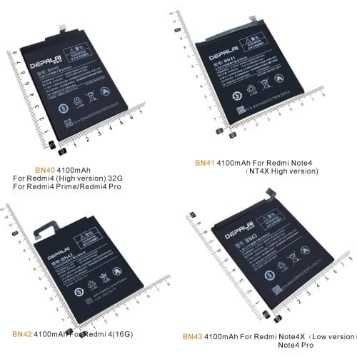 BN40 BN41 BN42 BN43 Li-ion Replacement Battery Mobile Phone For Xiaomi Redmi 4 4Pro Note4 Note4X Helio X20 Global Snapdragon 625