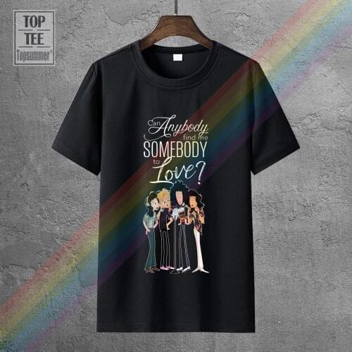 Queen Can Anybody Find Me Somebody To Love Black T Shirt M 6Xl