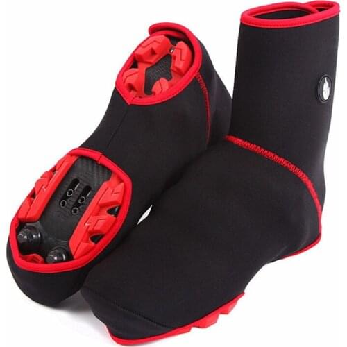 Black Red Winter Waterproof Sports Bike Cycling Shoe Cover Bicycle Riding Shoe Cover Outdoor fleeceThermal