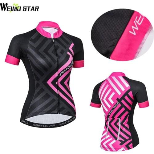 Weimostar Women Summer Short Sleeve Cycling Jersey Racing roupa ciclismo Youth Bicycle Cycling Clothing Bicycle Team Wear Tops