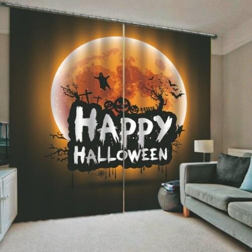 Halloween Decorations for Home Blackout 3D Window Curtains For Living Room Bedroom Drapes cortinas Rideaux Customized size