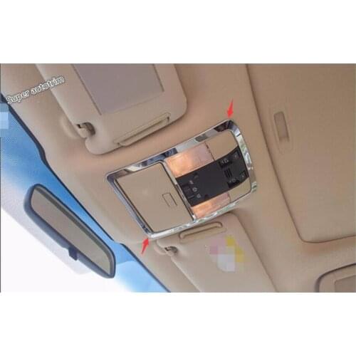 Lapetus Interior Refit Kit For Toyota Land Cruiser Prado FJ150 2014 - 2020 ABS Chrome Front Roof Reading Lights Lamps Cover Trim