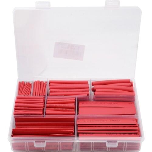 385 pcs/set RED Color 9 Sizes Assorted 2:1 Flame-retardant Boxed Heat Shrink Tubing Kit MPa 600V for Home DIY