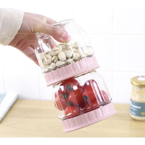 Kitchen Transparent Food Storage Container With Lids Sealing Pot Cereal Grain Bean Rice Sealed Plastic Milk Powder Jar C6UE