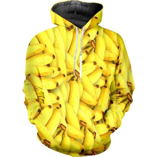 LCFA All Over 3D Printed Fruit banana cute men‘s Tops Streetwear Hoodie Long Sleeve Pullover Custom Hoodie Drop Shipping 5XL