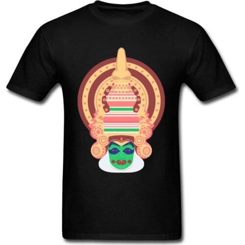 Mens Print Short Shirts Psychedelic Kathakali 2018 Custom Design Indian Buddha Graphic T Shirt Cheaper Mens Summer Tshirts