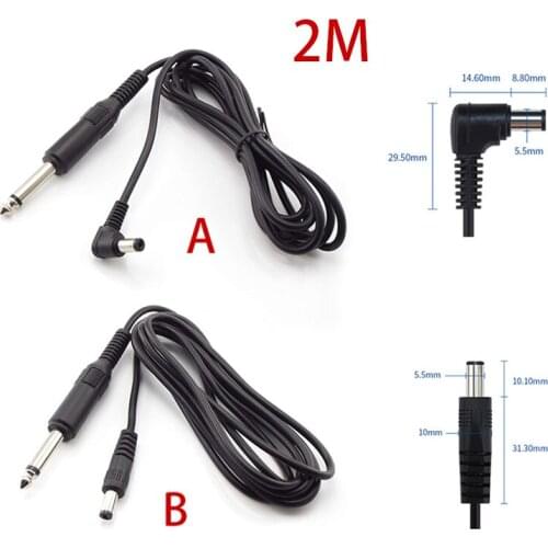 Soft Power Cable 6.5mm to DC Power Audio Cord 6.5mm Connection Adapter DC For Tattoo Machine Microphone Guitar Accessories