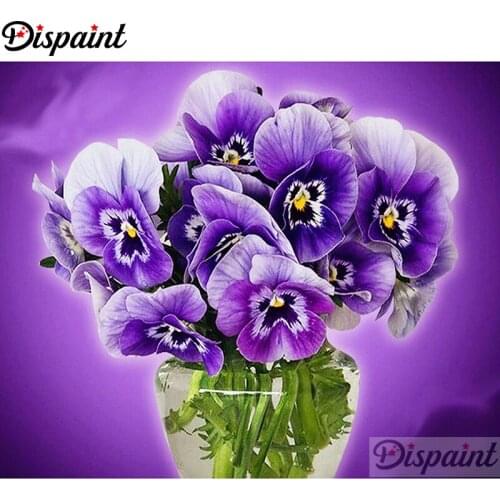 Dispaint Full Square/Round Drill 5D DIY Diamond Painting"purple flower scenery"3D Embroidery Cross Stitch Home Decor Gift A18924