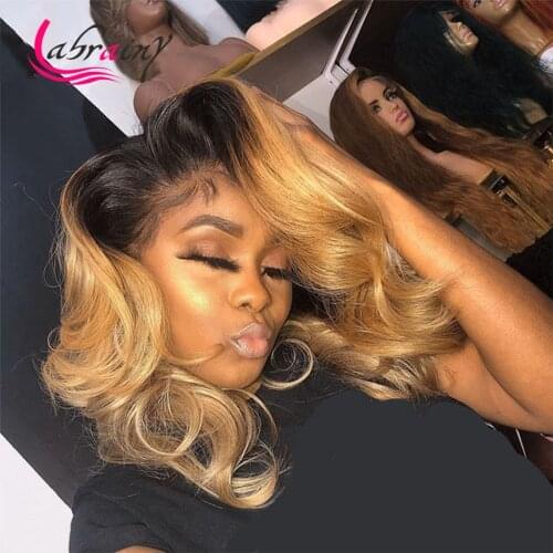 Ombre Honey Blonde Body Wave 613 Blonde Wavy HD Lace Frontal Human Hair Wigs Color Lace Front Wig Nature Hairline For Women