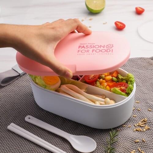 ONEUP Wheat straw Lunch Box Cartoon Thermal Bento Box With Tableware Microwavable Food Container With Compartments Office School