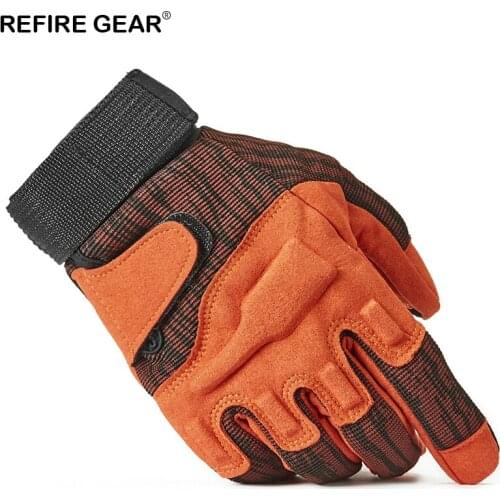 ReFire Gear Outdoor Cycling Full Finger Hiking Gloves Men Paintball Airsoft Tactical Combat Glove Male Cycling Gloves Bycicle