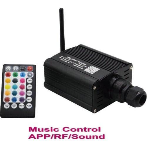 PMMA Plastic Fiber Optic Light Engine Smartphone Bluetooth APP Control 16W RGBW Car Ceiling Star Light Source DIY Multicolor