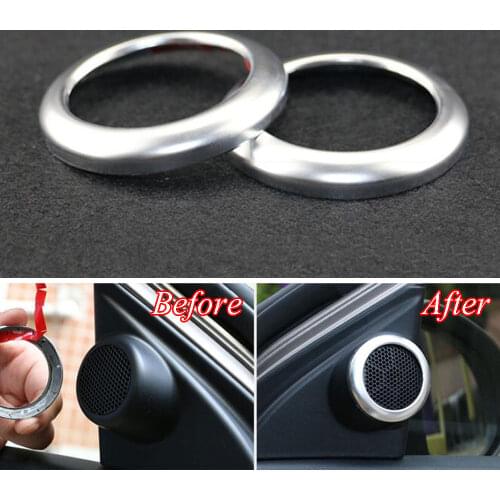BBQ@FUKA New Accessories ABS 2PCS Matte Front Door Inner Speaker Stereo Cover Trim Fit For Toyota Corolla 2014 2015 2016 2017