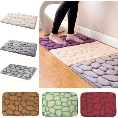 3D Cobblestone Doormat Anti-slip Sofa Mat Water Absorption Kitchen Carpet Living Room Floor Mat Toilet Door Rug Porch Doormat