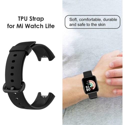 TPU Sports Watch Band Solid Color Smart Bracelet Wrist Strap for Mi Watch Lite Watch Band Exterior Decoration Parts