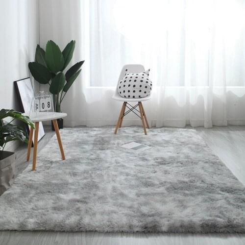 Nordic INS carpet bedroom living room bay window rug tatami rectangular thick carpet gradient color tie-dyed rug crawling mat