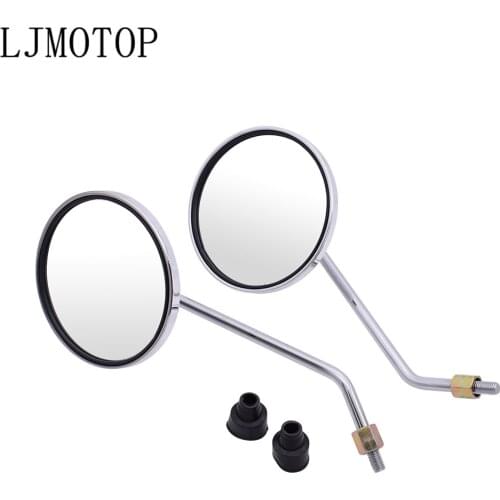 Universal motorcycle mirrors motorcycl Big vision chrome round mirror For Honda Suzuki Yamaha Kawasaki Victory Accessories