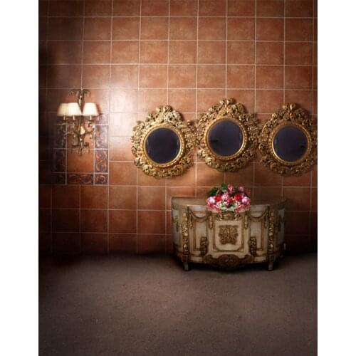 Vintage Living Room Flowers Mirrow Photography Backdrops Photo Props Studio Background 5x7ft