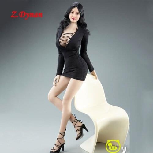 1/6 Female soldier suit red sexy Low-cut dress white V-neck evening party skirt for 12 inch Jiaou doll TBLeague Figure Body