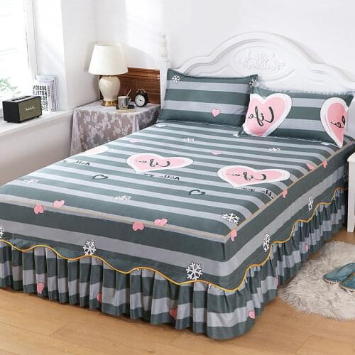 1 pcs Bed skirt Non-slip one-piece bed skirt bedspread Simmons protective cover can not shrink the ball