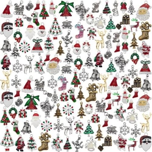 GraceAngie 10pcs enamel christmas charm for jewelry making fashion Anklet Keychain bracelet Gift necklace charm earring pendant