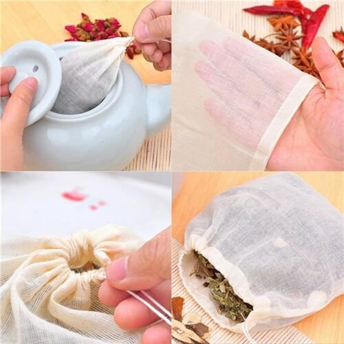 10Pcs Empty Herb Filter Bag Tea Strain Pure Bubble Bags Hash Bubble Hash Filter Medicinal Materials Stew Soup Milk