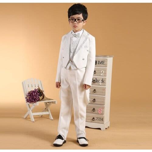 2018 Formal 4pcs/set suit for boy sets Single Breasted boys suits for weddings costume enfant garcon mariage boys blazer/Tuxedo
