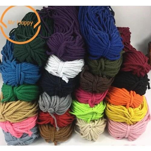 5mm*100yards(90meters) Colorful White Black 100%Cotton Cord Twisted Cord Rope For Handmade Decoration