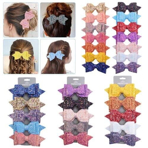 2019 Brand Hot Girls Big Ribbon Hair Bows Boutique Hair Clip Hairpin Baby Hair Accessories 5PCS -40PCS