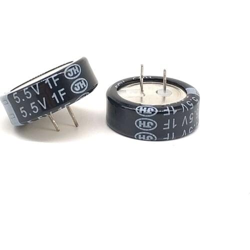 5pcs Original 5.5V1.0F energy storage memory C type memory capacitor straight plug 5.5V1F