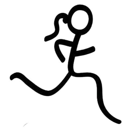 9.4CM*10CM Interesting Girl Running Sports Vinyl Car Sticker Black/Silver S9-0313