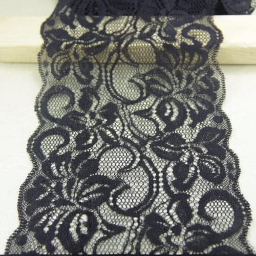 PROMOTION 14cm Width Black Elastic Stretch Lace Trim Sewing Headband Elastic Lace 5 Yards/lot