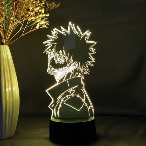 Acrylic Anime 3d Night Lamp My Hero Academia Dabi Led Light for Bedroom Decoration Gift for Rgb Colorful Anime Night Light