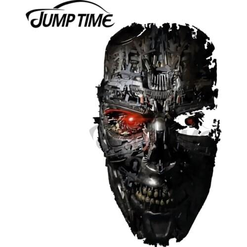 JumpTime 13 x 4.6cm For Robot Face Car Assessoires Stickers Bumper Decal Personality Car Door Protector Occlusion Scratch