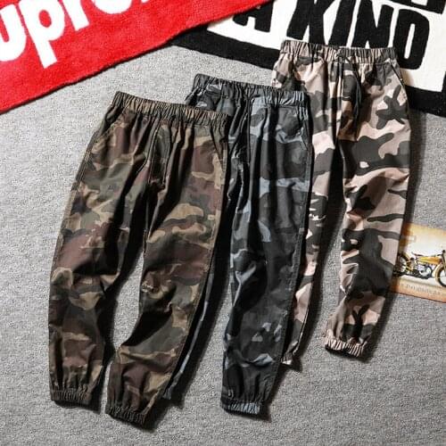 Mens Casual Trousers Camouflage Overalls Large Size Comfortable Sports Pants Feet Harem Pants Cotton 7XL Mens Trousers