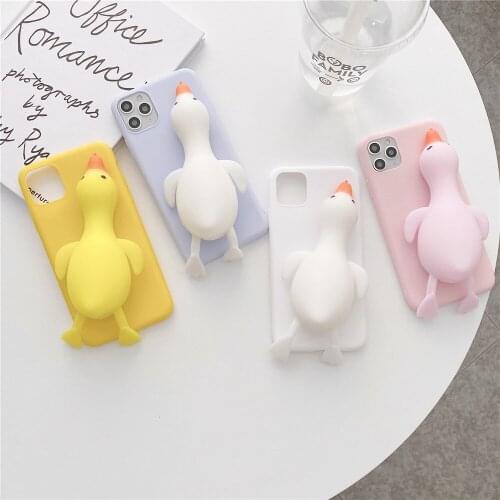 Relive Stress Bubble Duck Case For Huawei Huawei Y5P Y6P Y7P Y8S Y9S Honor 9X Play 3 4T Pro V20 V30 P40 Lite E Fidget Toys Cover
