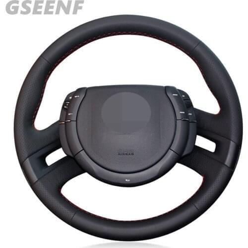 Car Steering Wheel Cover For Citroen C4 Picasso 2007-2013 Black Hand-stitched Artificial Leather DIY Steering Wheel Cover