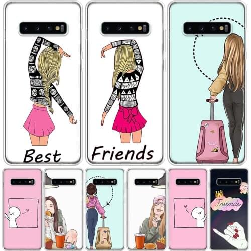 Best Sisters and friend Phone Case For Samsung Galaxy S10 S21 S20 FE Ultra Note 10 9 8 S9 S8 S7 Plus Lite Pro + J4 J6 Coque Capa