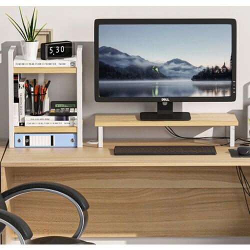 Eco-friendly board, pad computer monitor increase rack, easy installation, solid wood desktop storage box