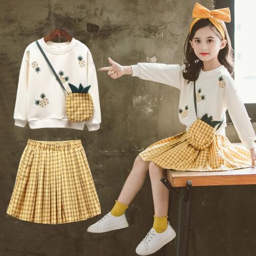 Boutique Outfits Girls Tracksuit Sets For Girls 2020 Fall Sweatshirt+Skirs 2Pcs Children Clothing Sets Kids Sport Suits Clothes