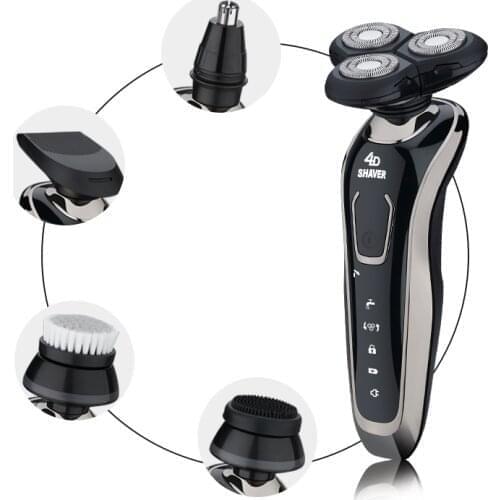 Electric Shaver Rechargeable Shaving Machine for Men Beard Razor Whole Body Washing Triple Blade Face Male 50mins
